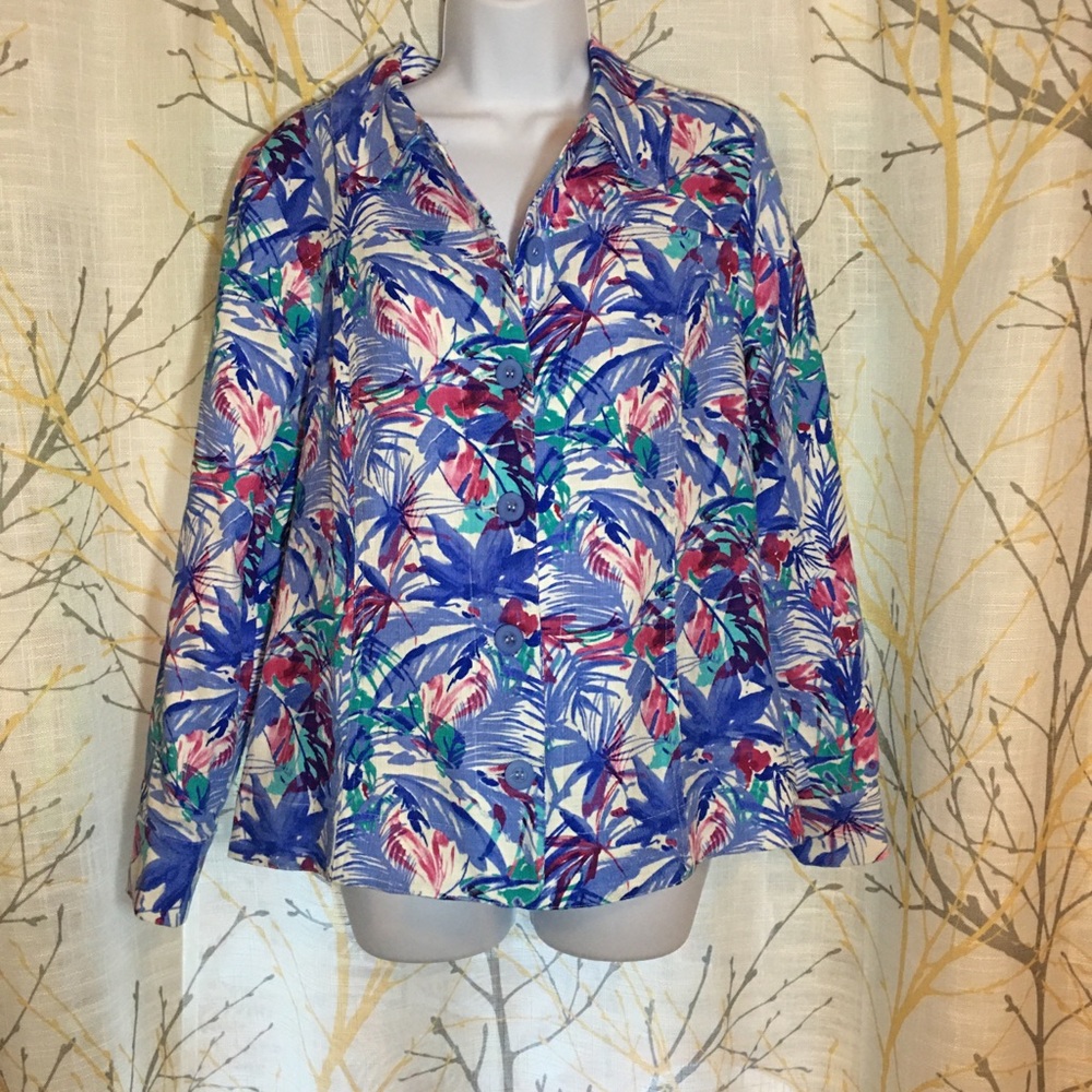 Tropical Print Blazer Nwot